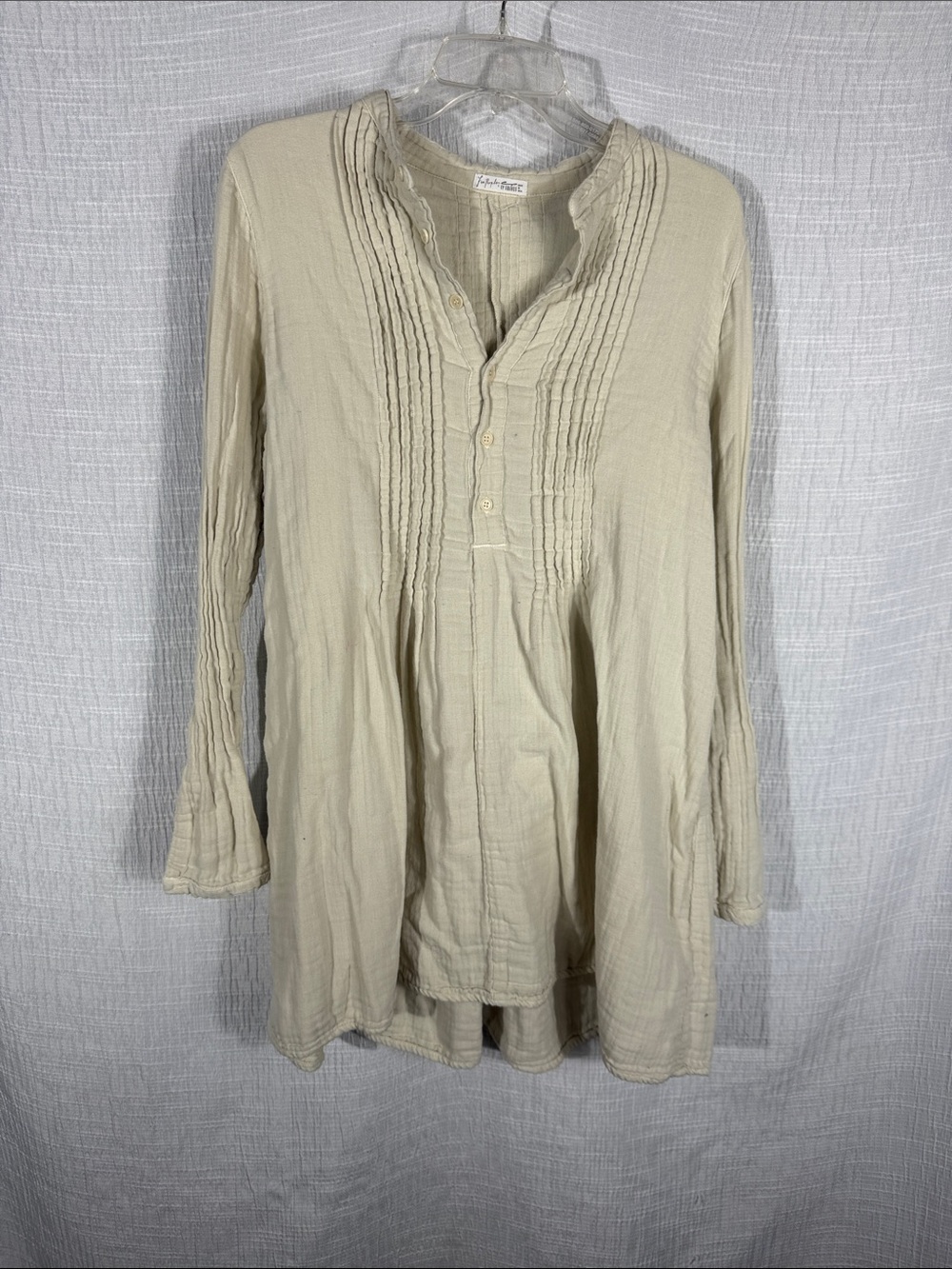 Free People X CP Shades Yoko Pintuck Buttoned Tunic Dress Womens Size S